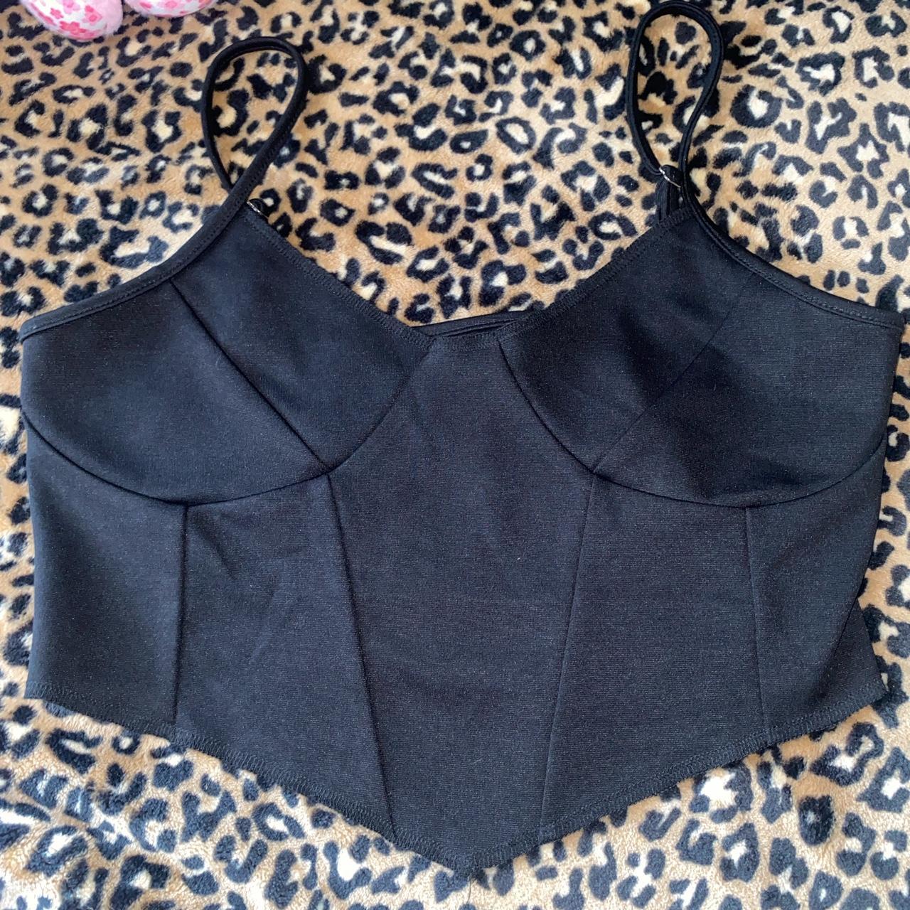 Black corset tank top, size Medium Never worn in... Depop