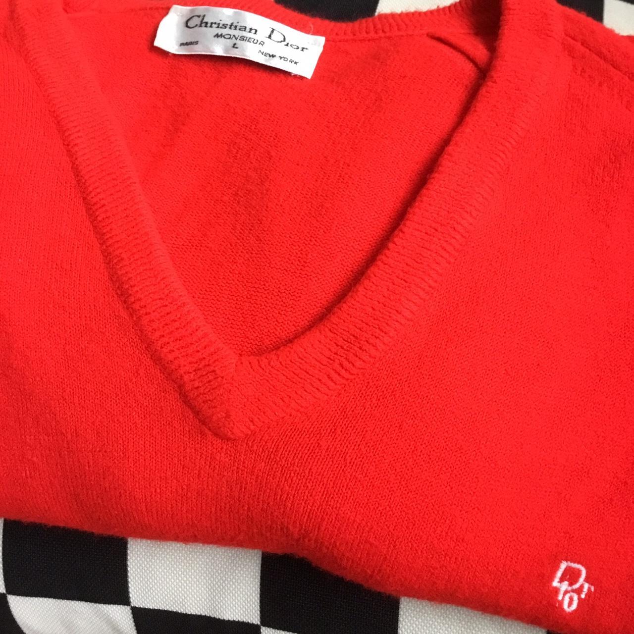 red christian dior sweater