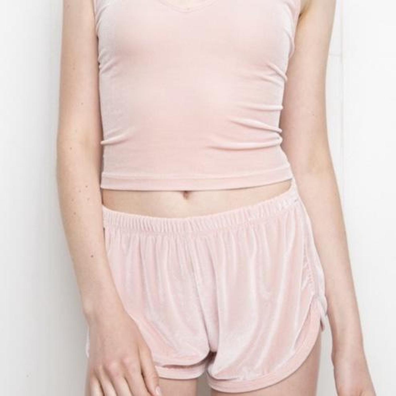 brandy melville pink velvet shorts