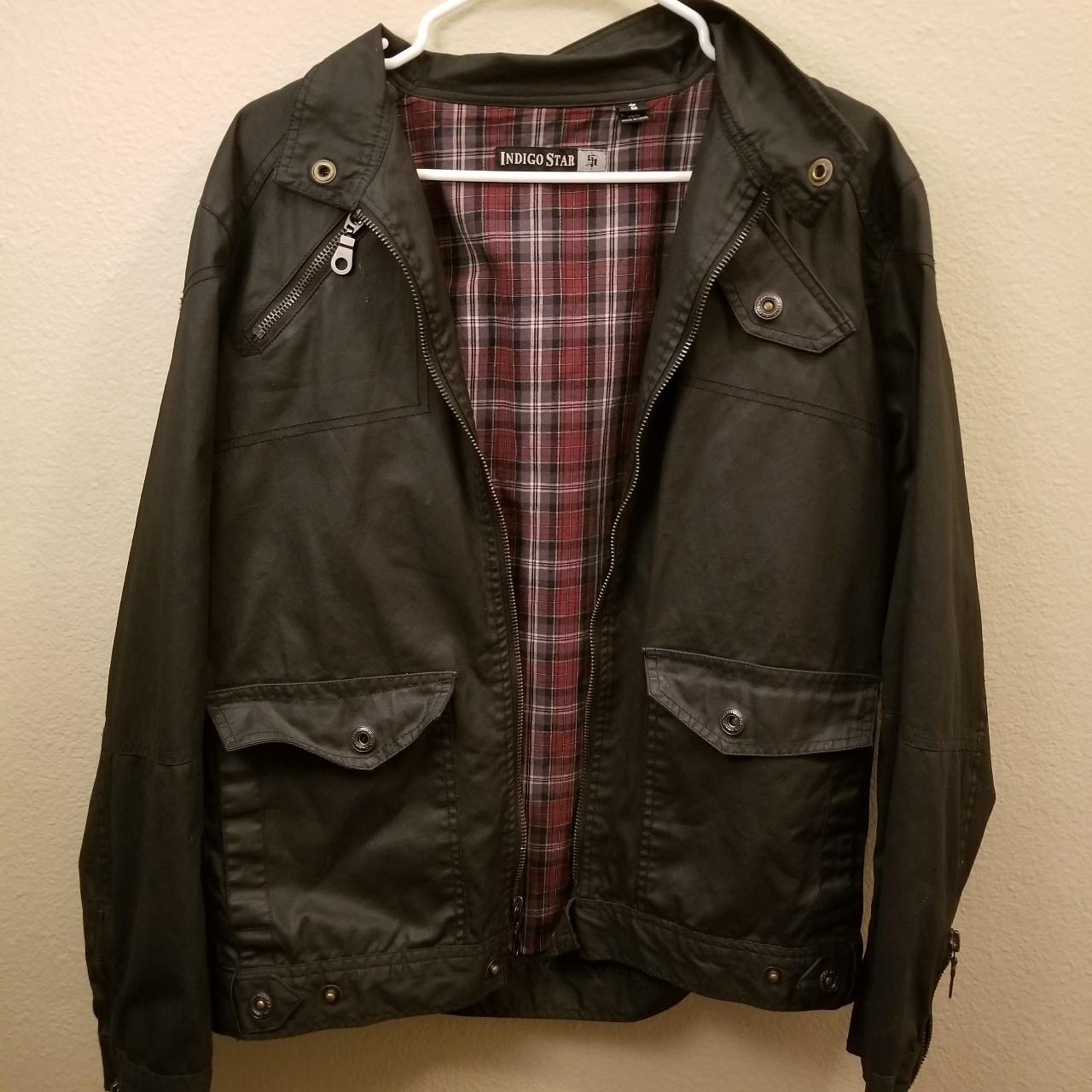 Indigo star leather store jacket