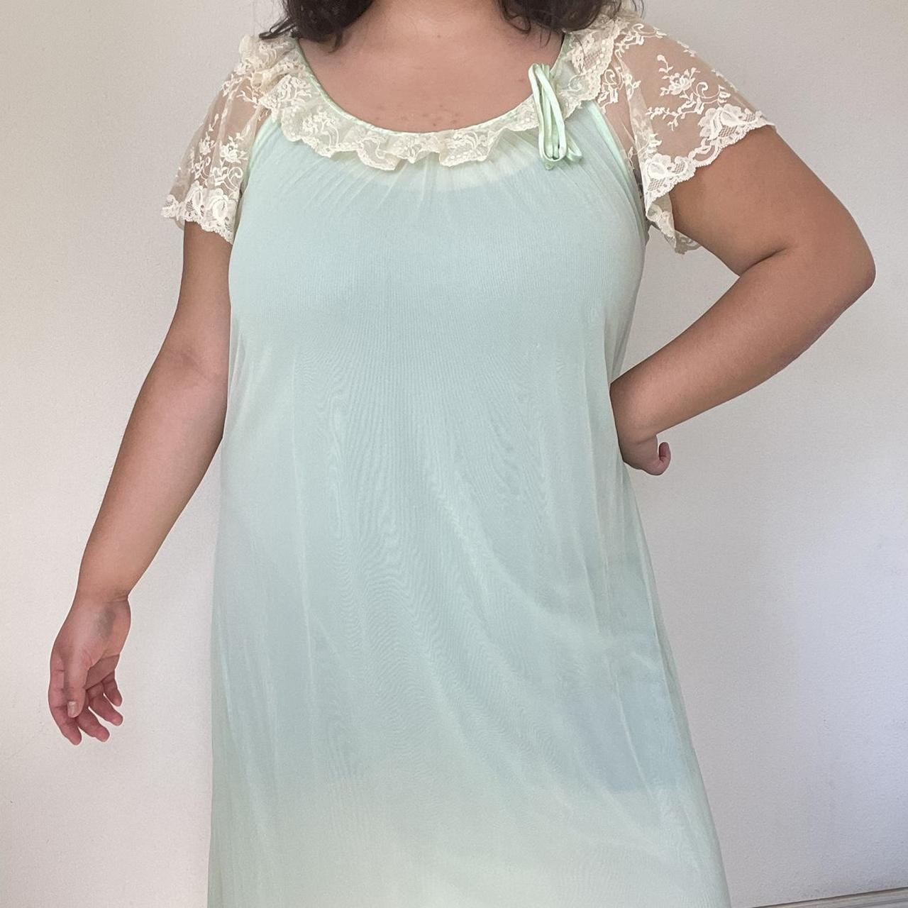 The most ethereal long seafoam green nightgown... - Depop