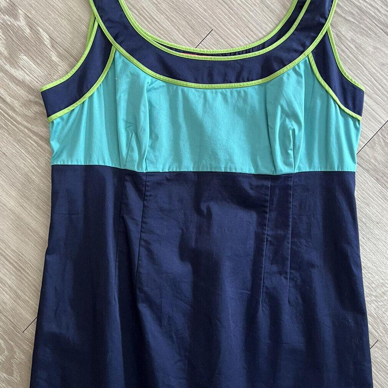 BODEN Navy Dress Cotton Light Blue Pencil Sleeveless... Depop