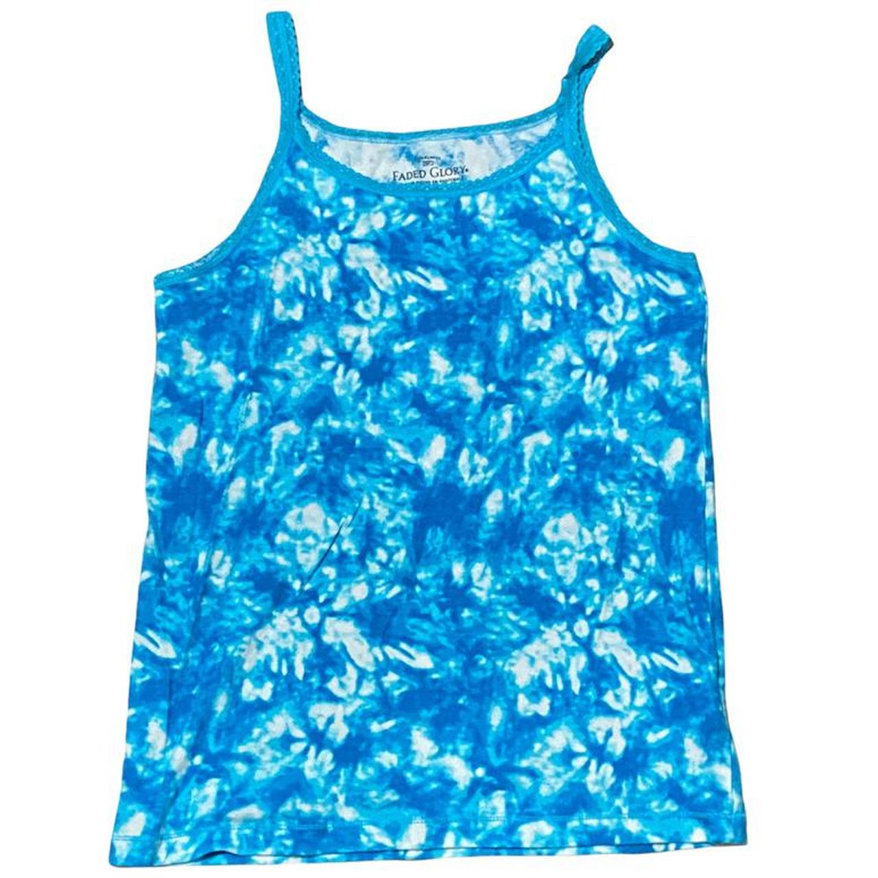 blue and white tie dye lace cami tank top juniors... Depop