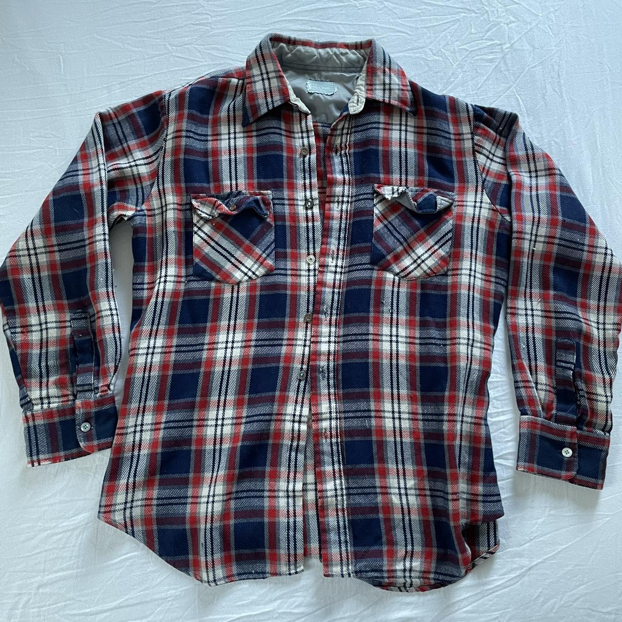 JCPenney Men's Red and Navy Shirt | Depop