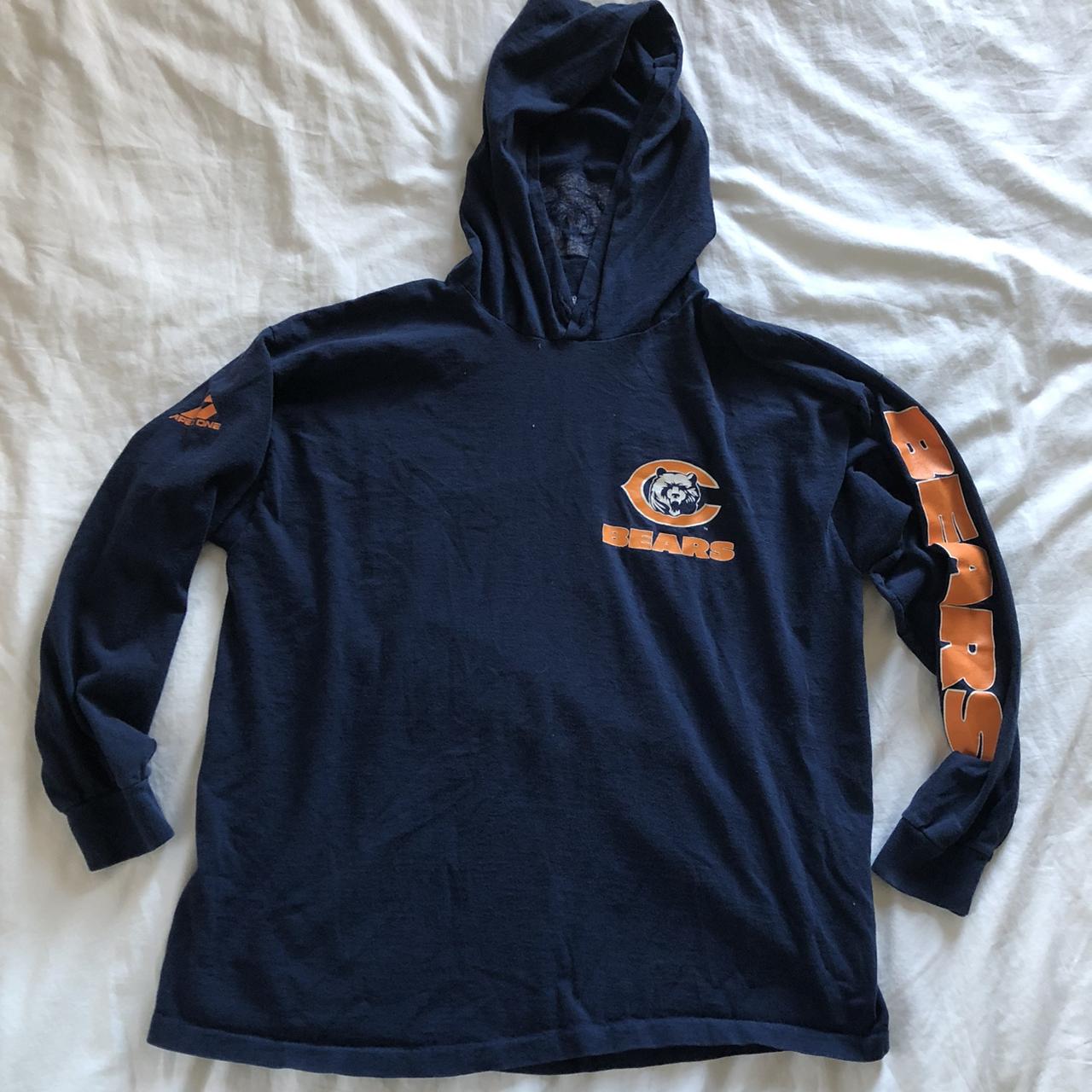 Vintage Chicago Bears NFL Football Blue Hoodie Sweatshirt - Men&