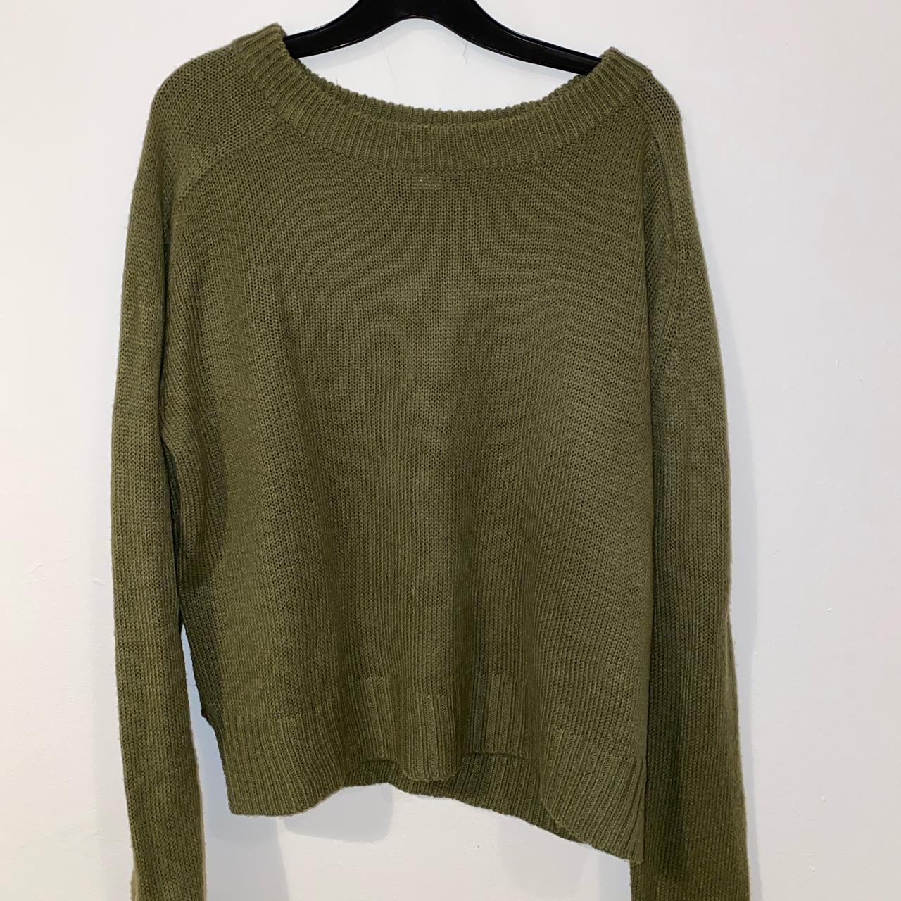 H&M cute olive green cable knit jumper Size S... - Depop