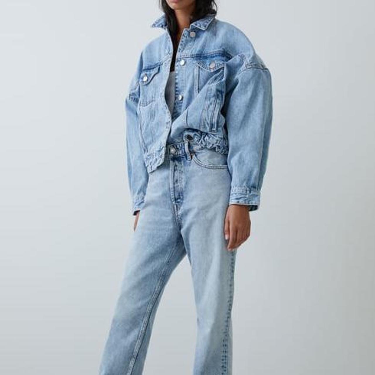 zara oversized denim jacket womens