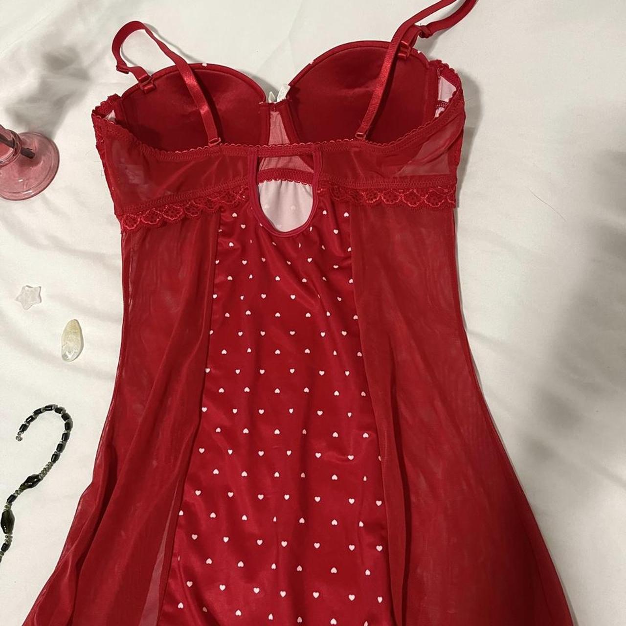 the CUTEST red lingerie heart set! the panties are... - Depop