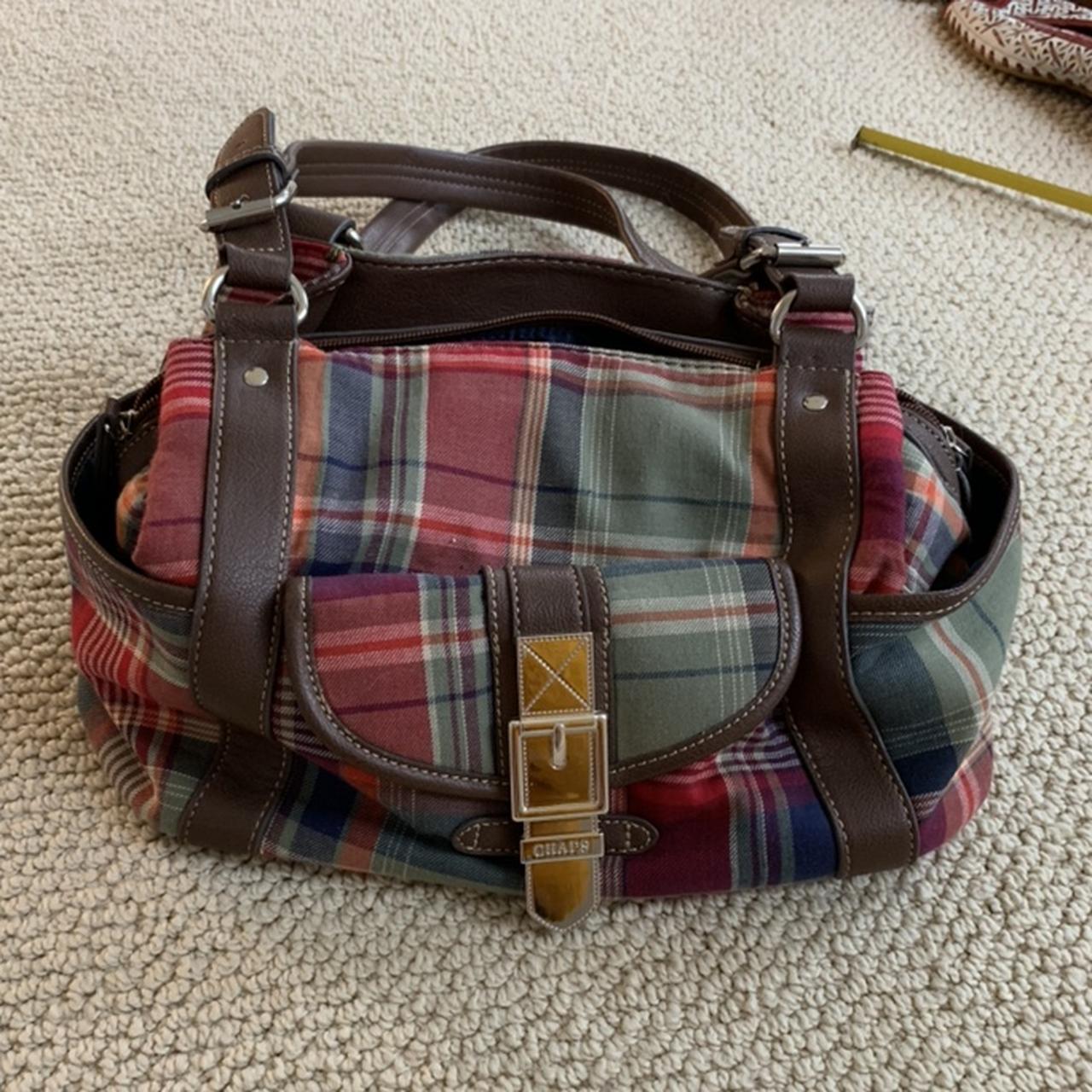 Chaps plaid online purse