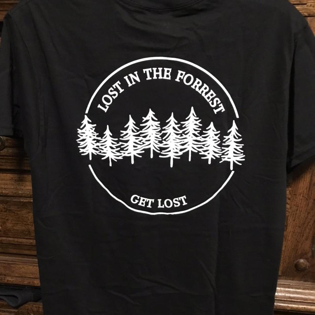 Lost in the Forest Black T-shirt Unisex size... - Depop