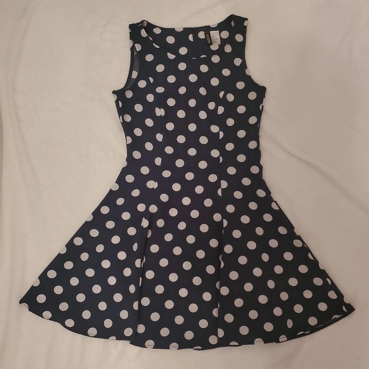 🌻 Blue Polka-dot Dress 🌻 - Good Condition - Size 4,... - Depop