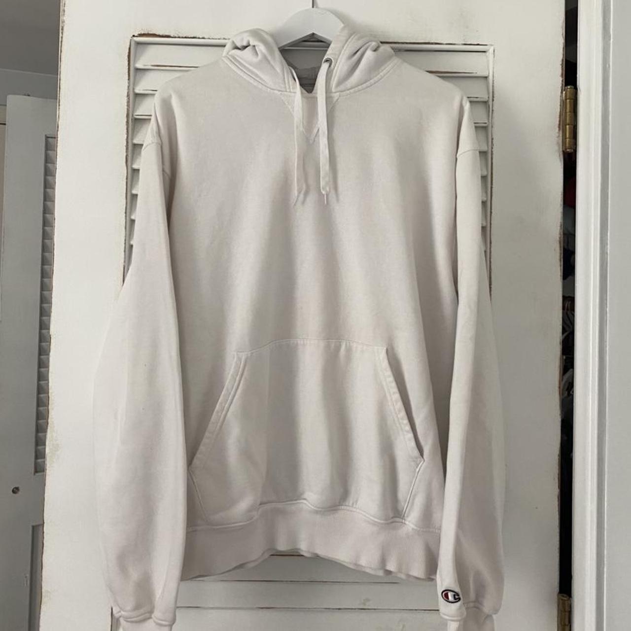 Plain white champion hoodie hotsell