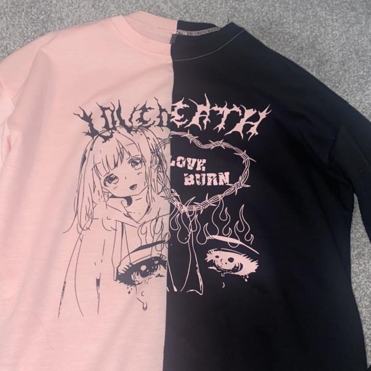 half pink half black jumper romwe/shein never worn... Depop