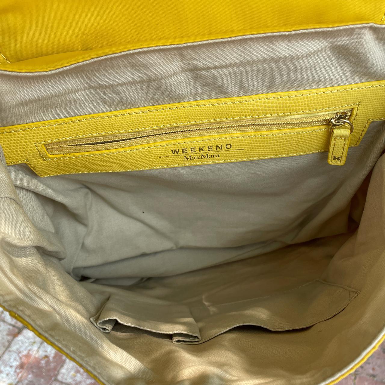 max mara yellow weekend backpack. super vibrant and... - Depop