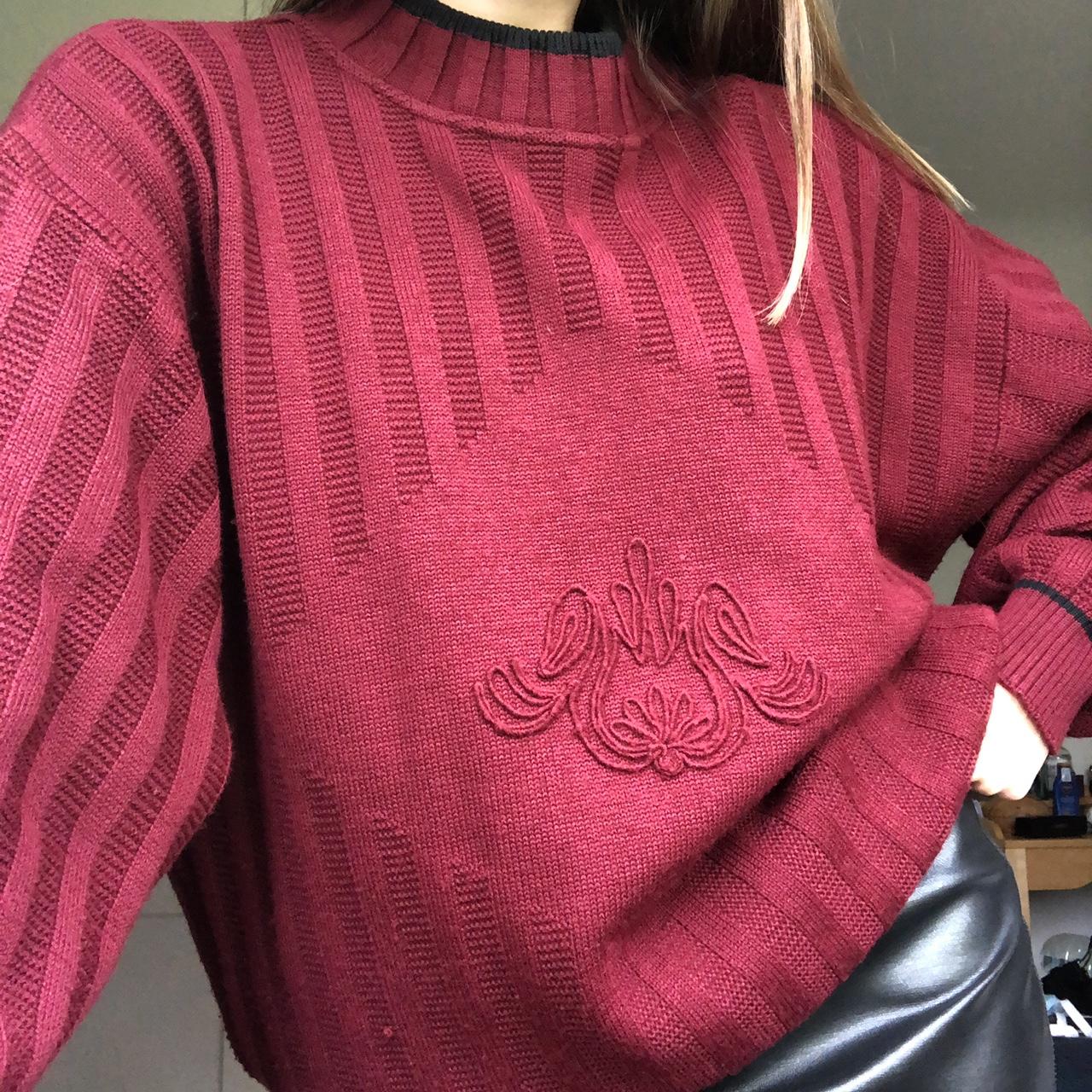 Beaaautiful vintage deep red / burgundy jumper. From... - Depop