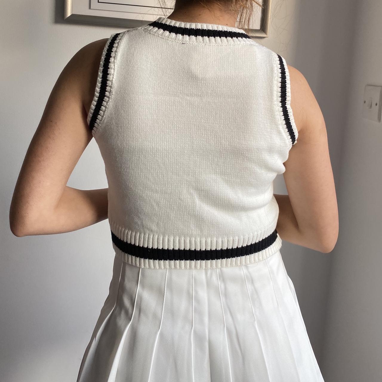 Cow print sweater vest crop style Vneck knitwear in... Depop