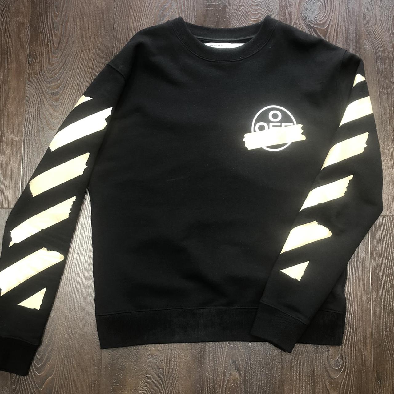 Off white clearance tape over crewneck