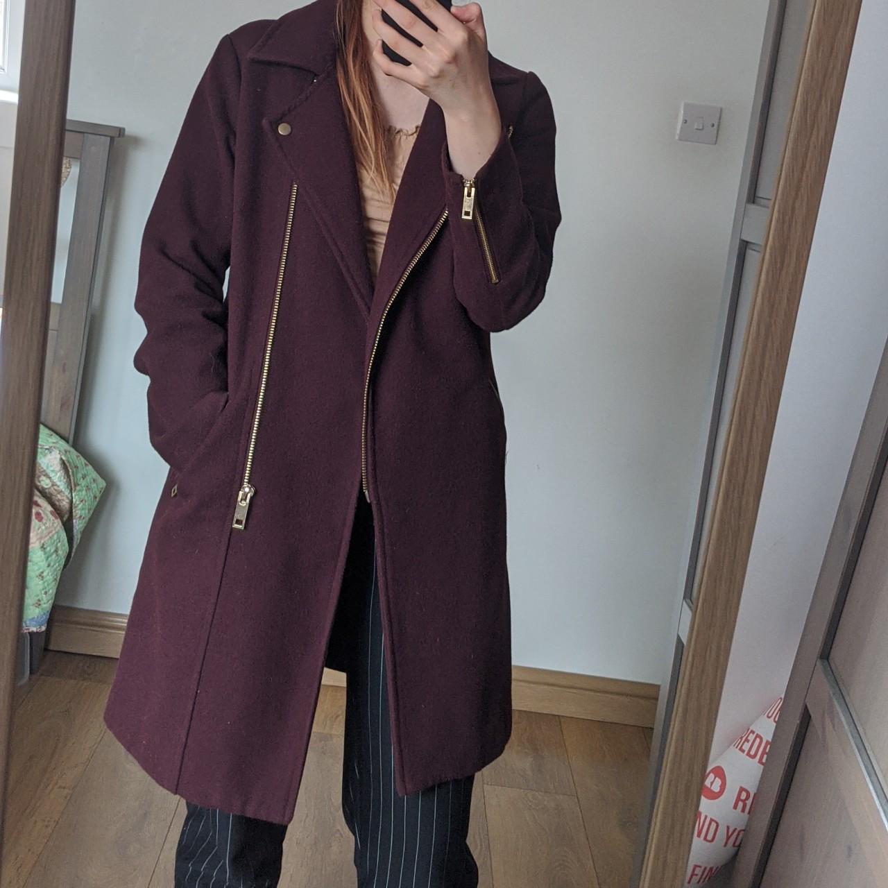 New look burgundy on sale coat