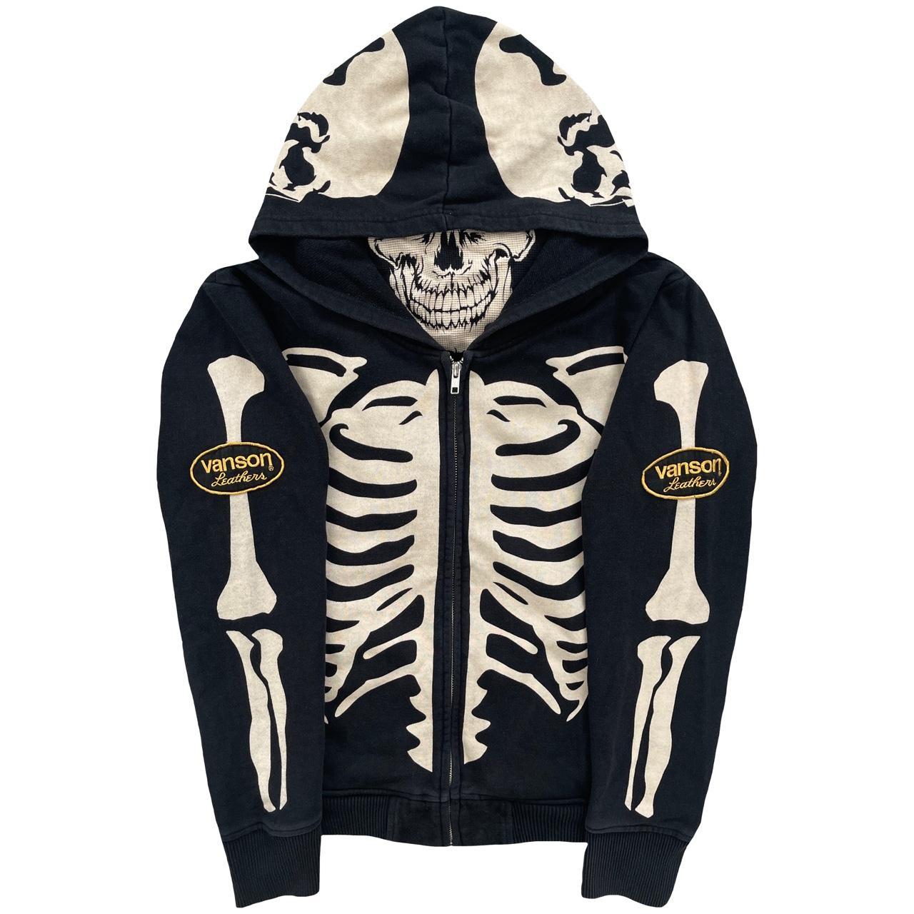 skull rhinestone moletom com capuz