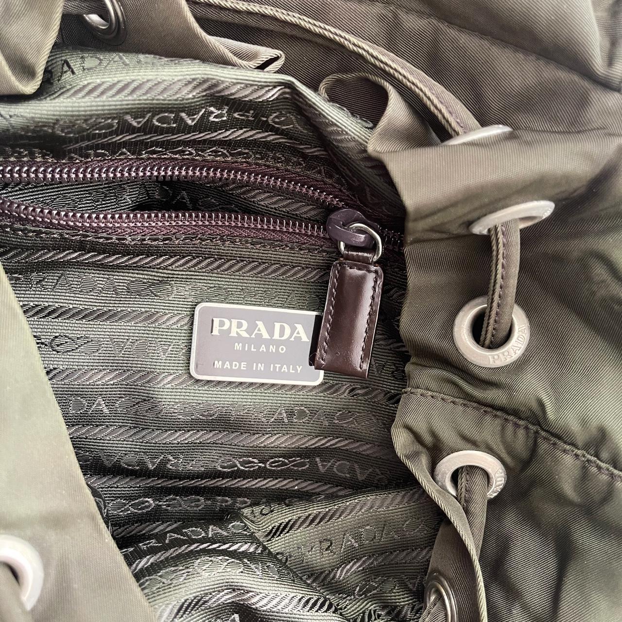 Prada Nylon Rucksack Khaki green colour. Small... Depop