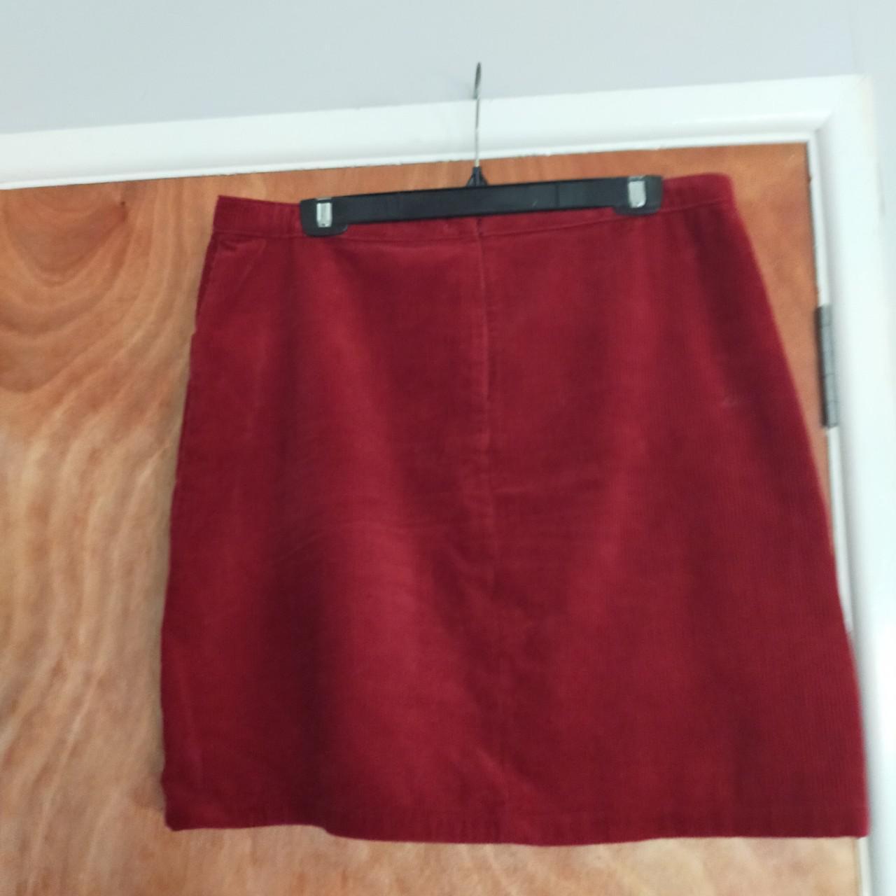 Sainsbury's TU Women's Burgundy and Red Skirt | Depop