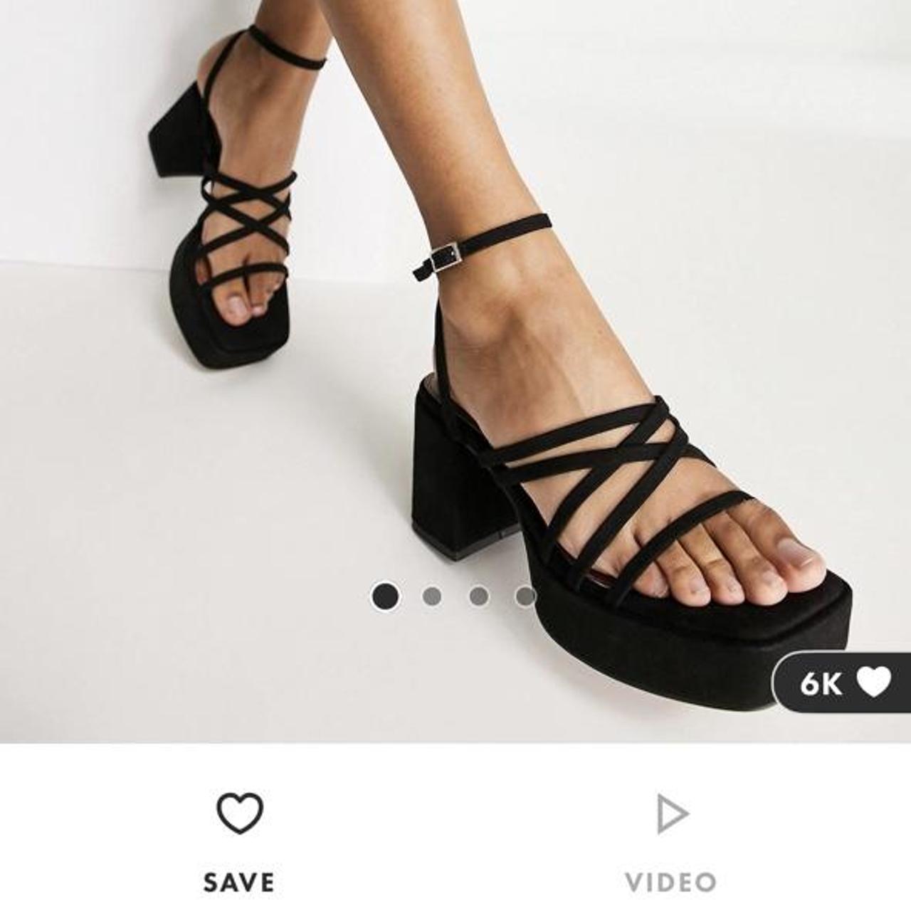 Asos design strappy platform heeled sandals Size... - Depop