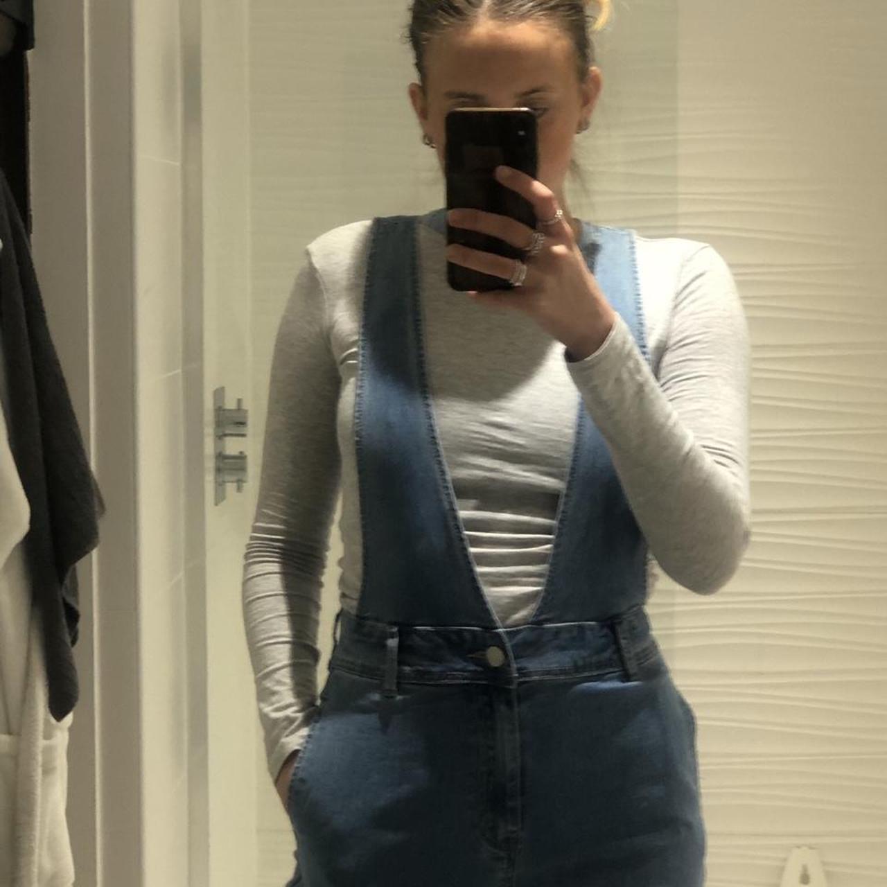 Rly Unique Deep V Plunge Denim Jumpsuit Overall Depop