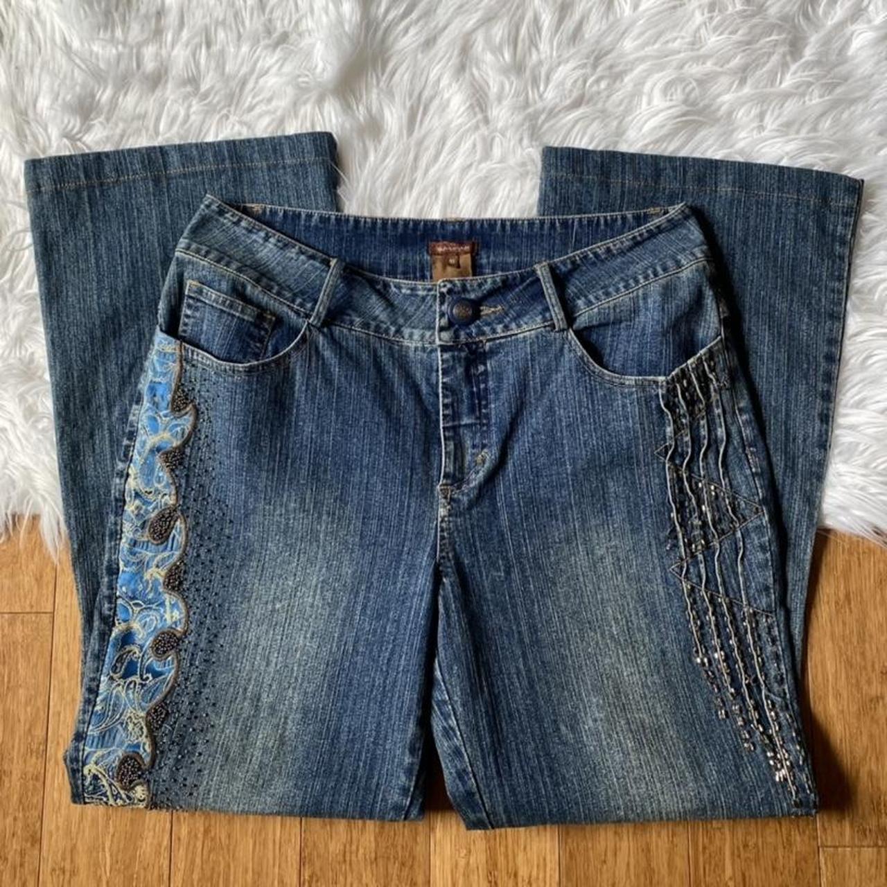 Western Bootcut Flare Jeans adorable paisley... - Depop