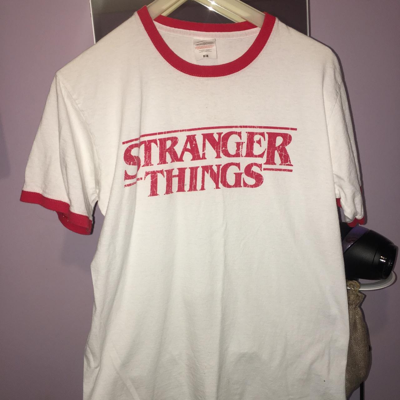 stranger things red and white t shirt