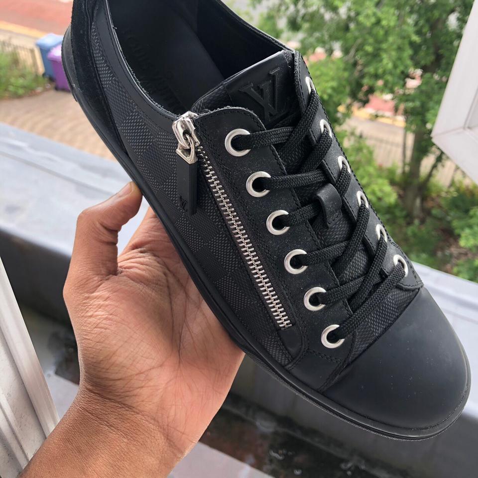 Men's Louis Vuitton denim shoes europe size 9 is - Depop