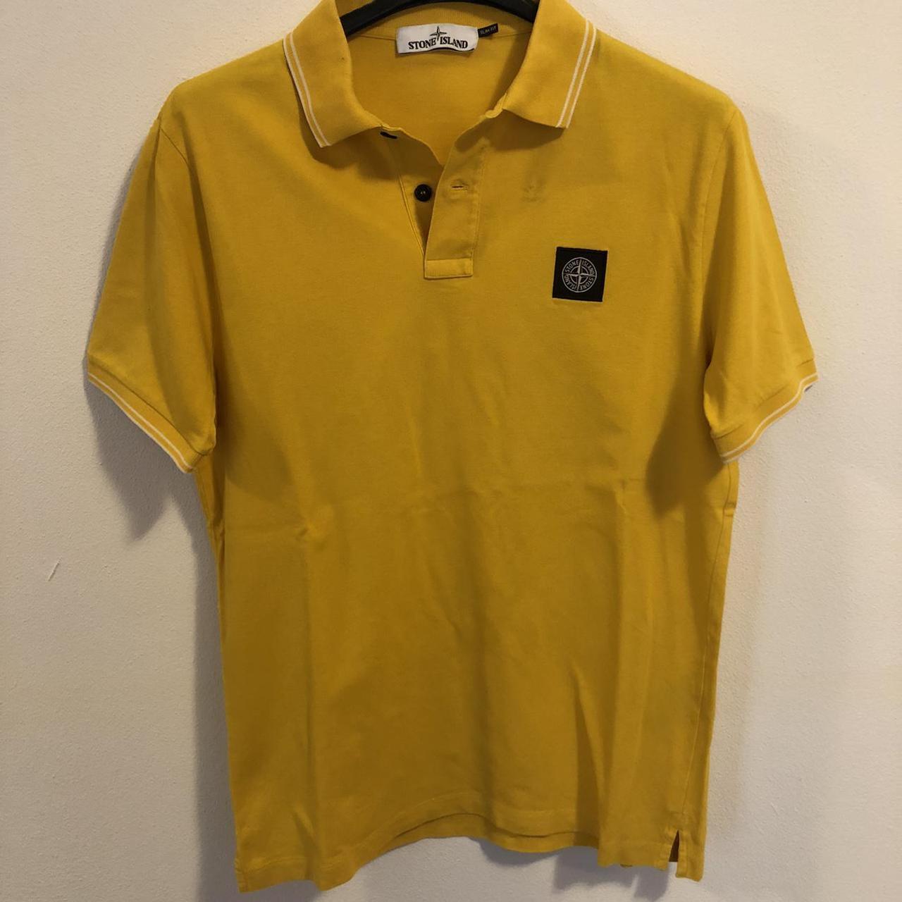 Stone Island Men's Yellow Polo-shirts | Depop