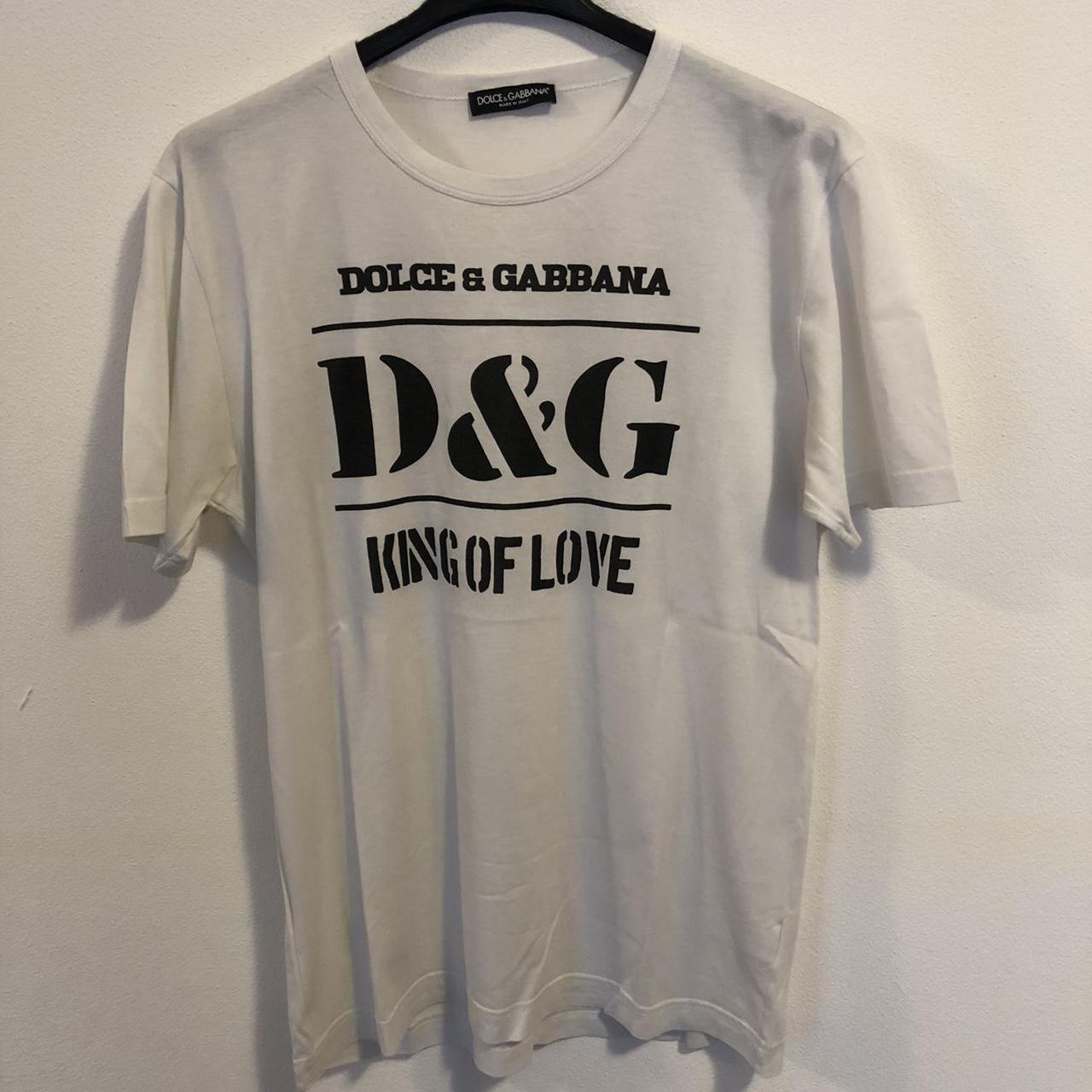 Dolce & Gabbana Men's White and Black T-shirt | Depop