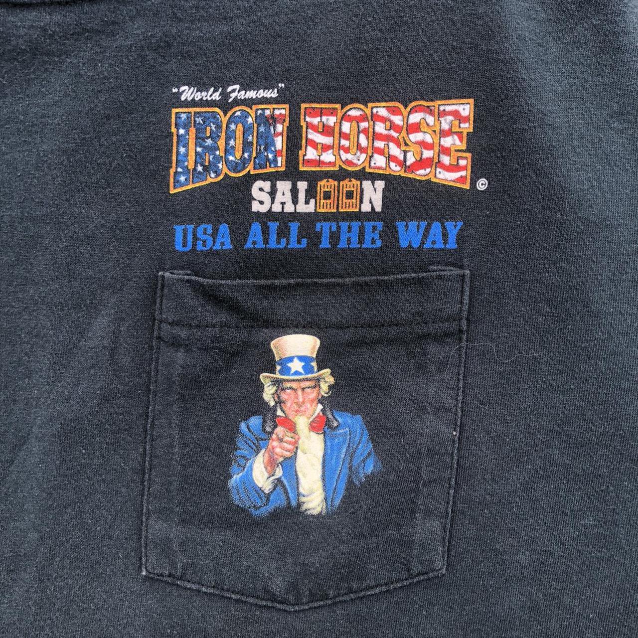 Iron Horse Saloon WhiteT-shirt 2001 America USA Remember 9/11 good Motorcycle XL