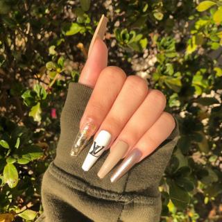 Blue LV Press On Nail Set Super cute LV set w - Depop