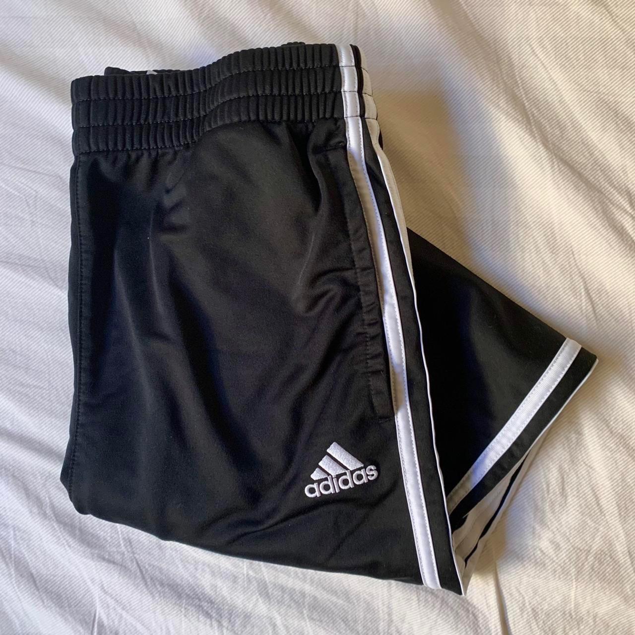 ADIDAS SWEATPANTS Black and white Adidas... - Depop