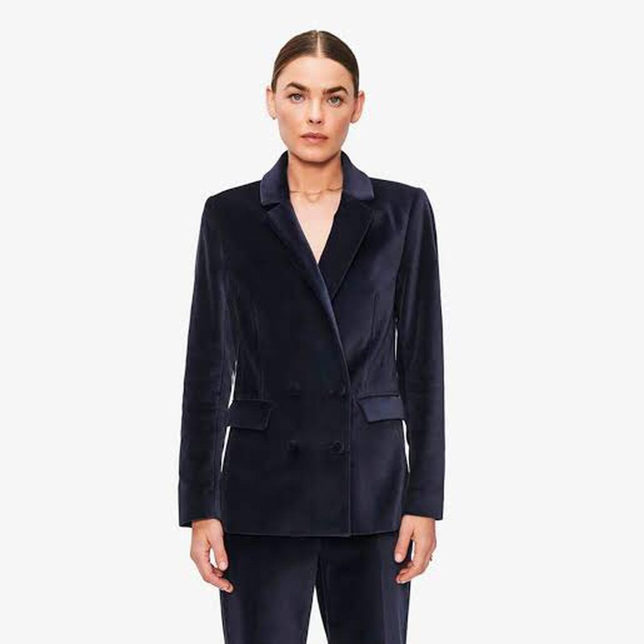 Anine Bing Ella Velvet Blue Blazer NWT Size Depop