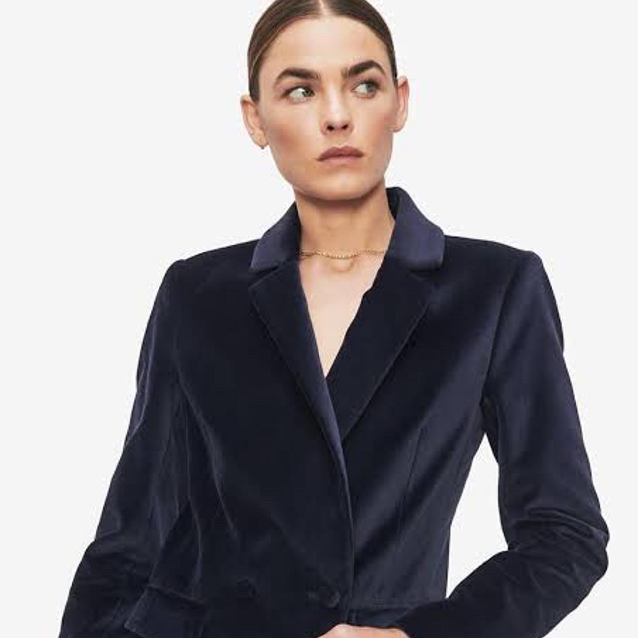 Anine Bing Ella Velvet Blue Blazer NWT Size Depop