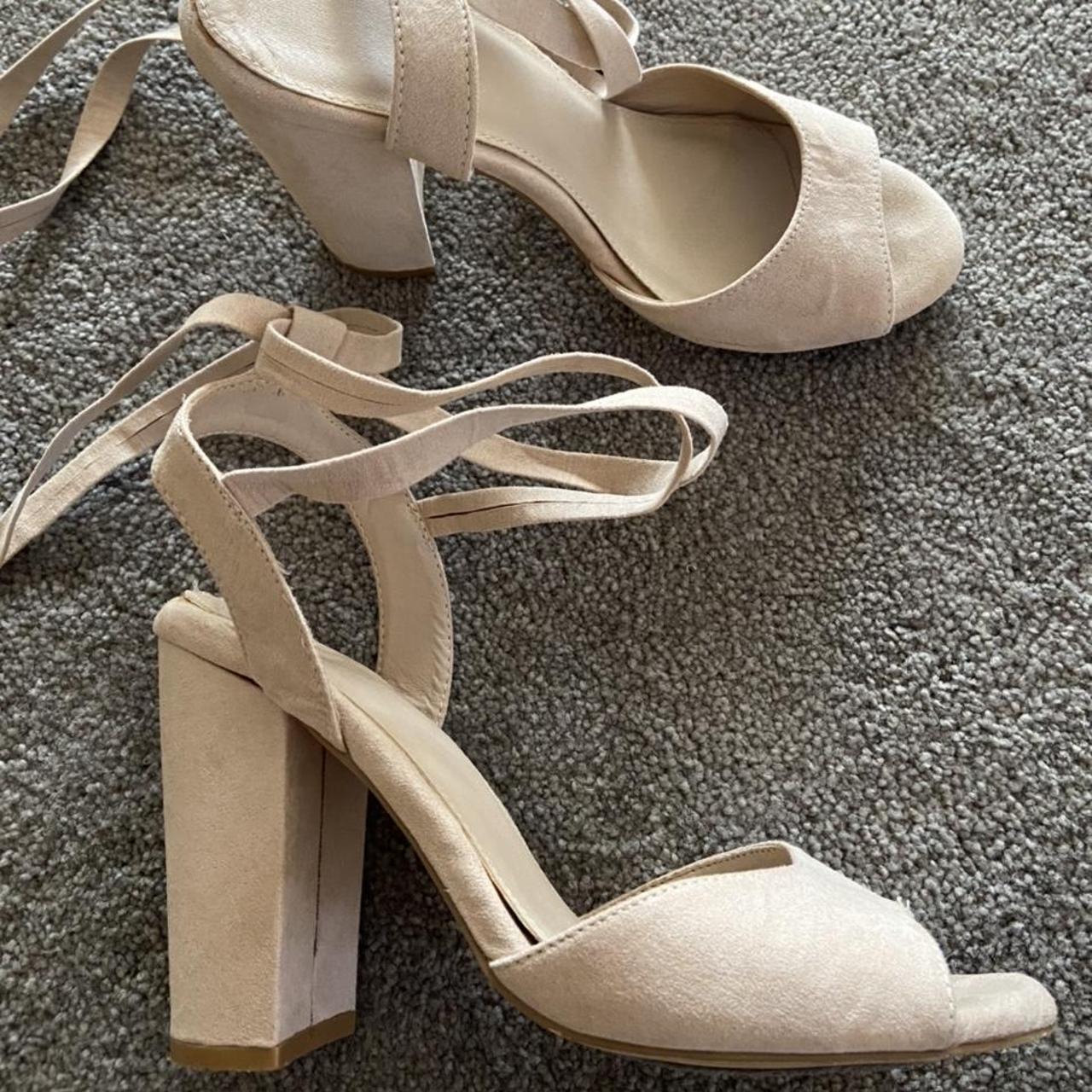 tie up nude heels