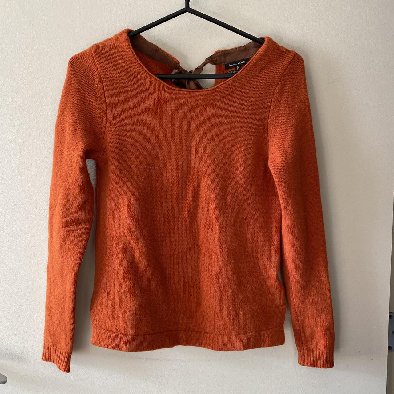 Massimo Dutti Women's Orange Jumper | Depop