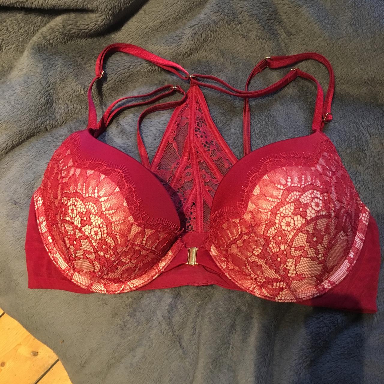 Victoria secret red lace bra 34C Bought for £50 - - Depop