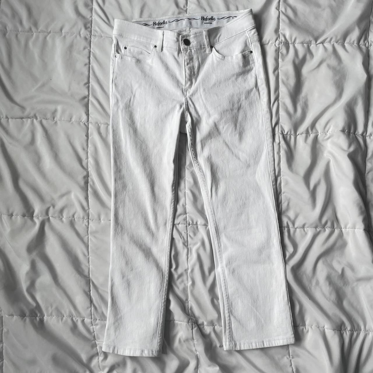 White clearance denim capris