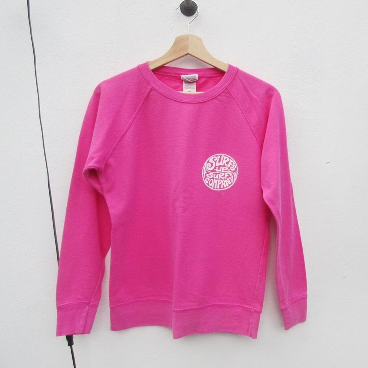 Bright pink surfs up sweatshirt - super chill and... - Depop