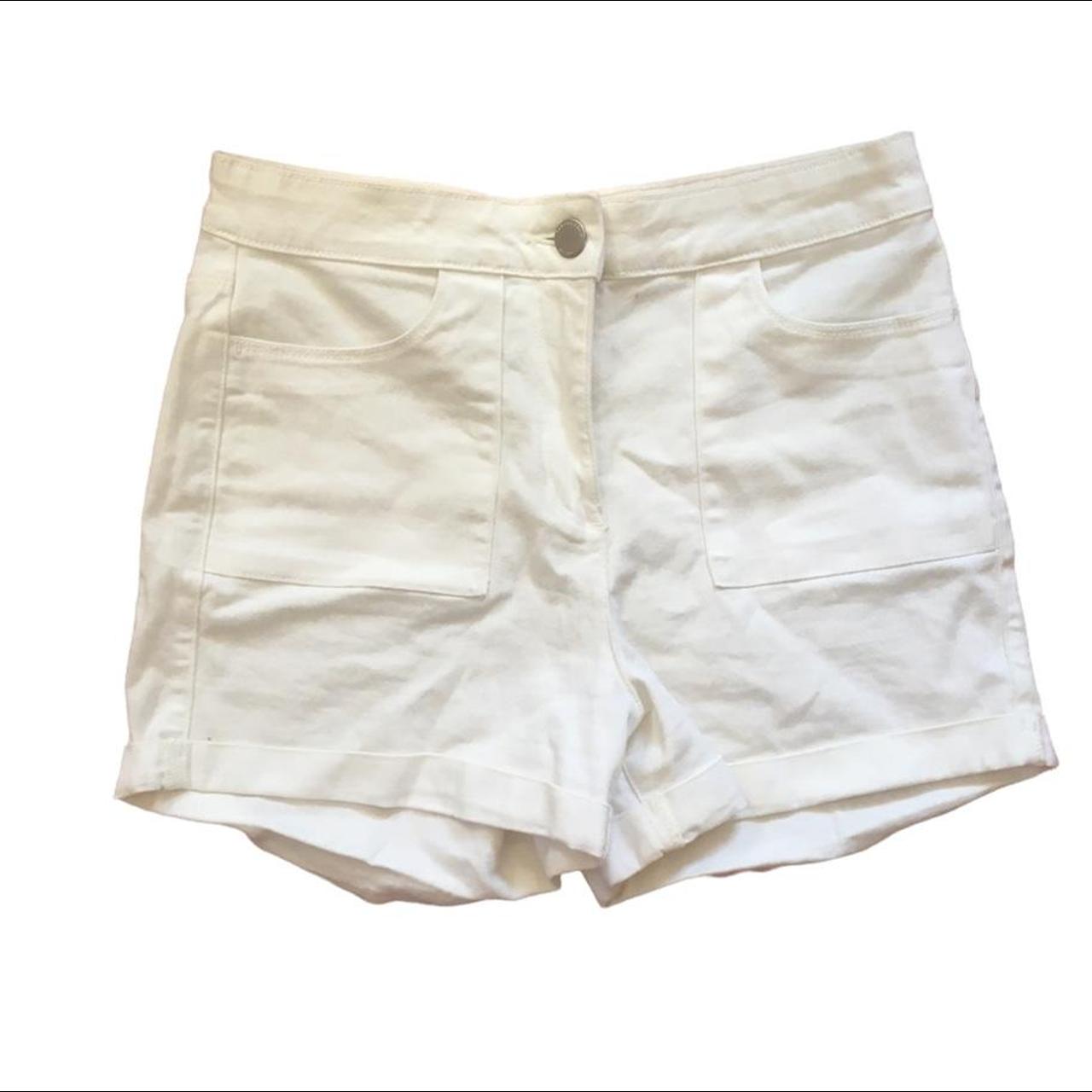 Papaya denim white shorts High waisted opaque denim... - Depop