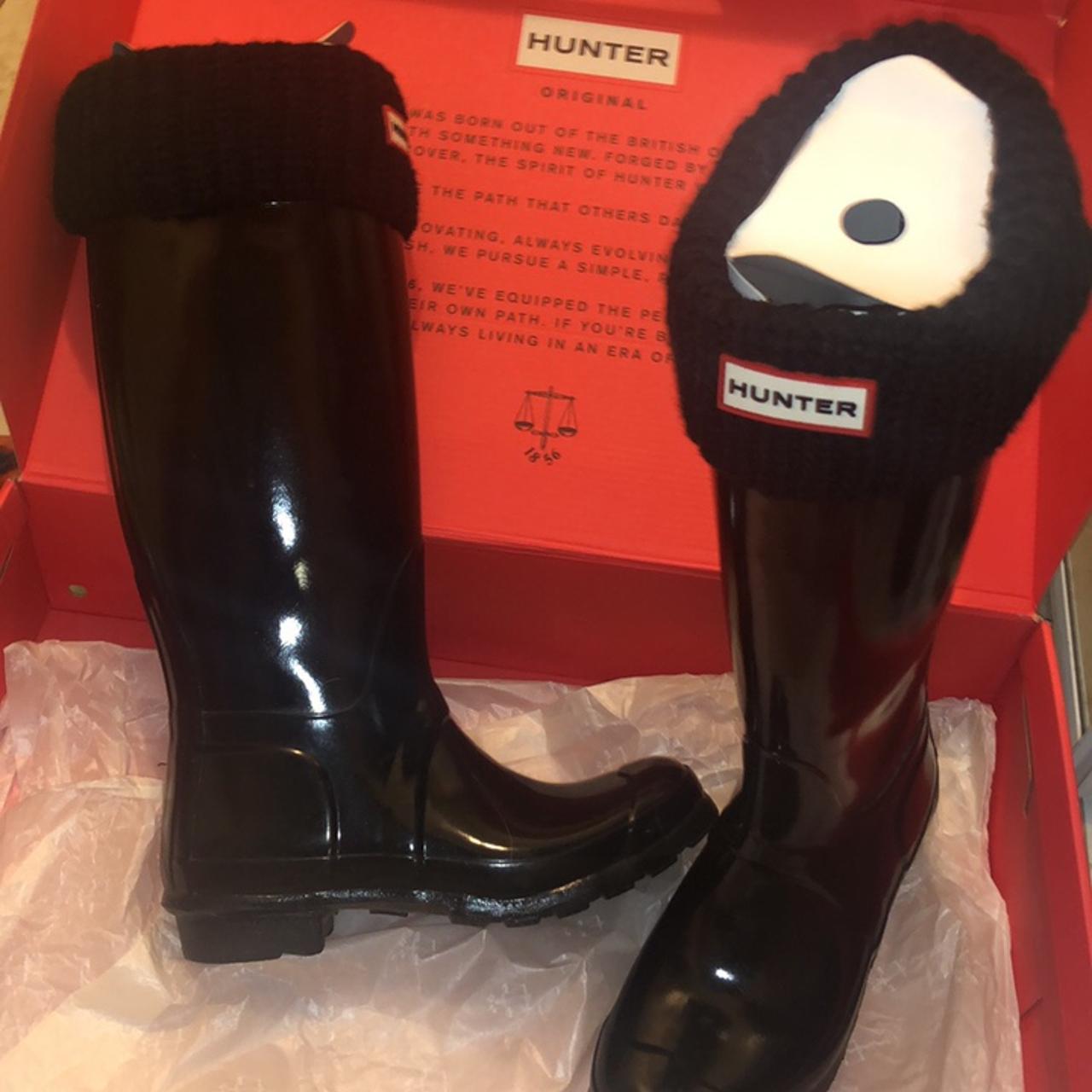 Glossy Black Hunter Boots US SIZE 6 9.5 10