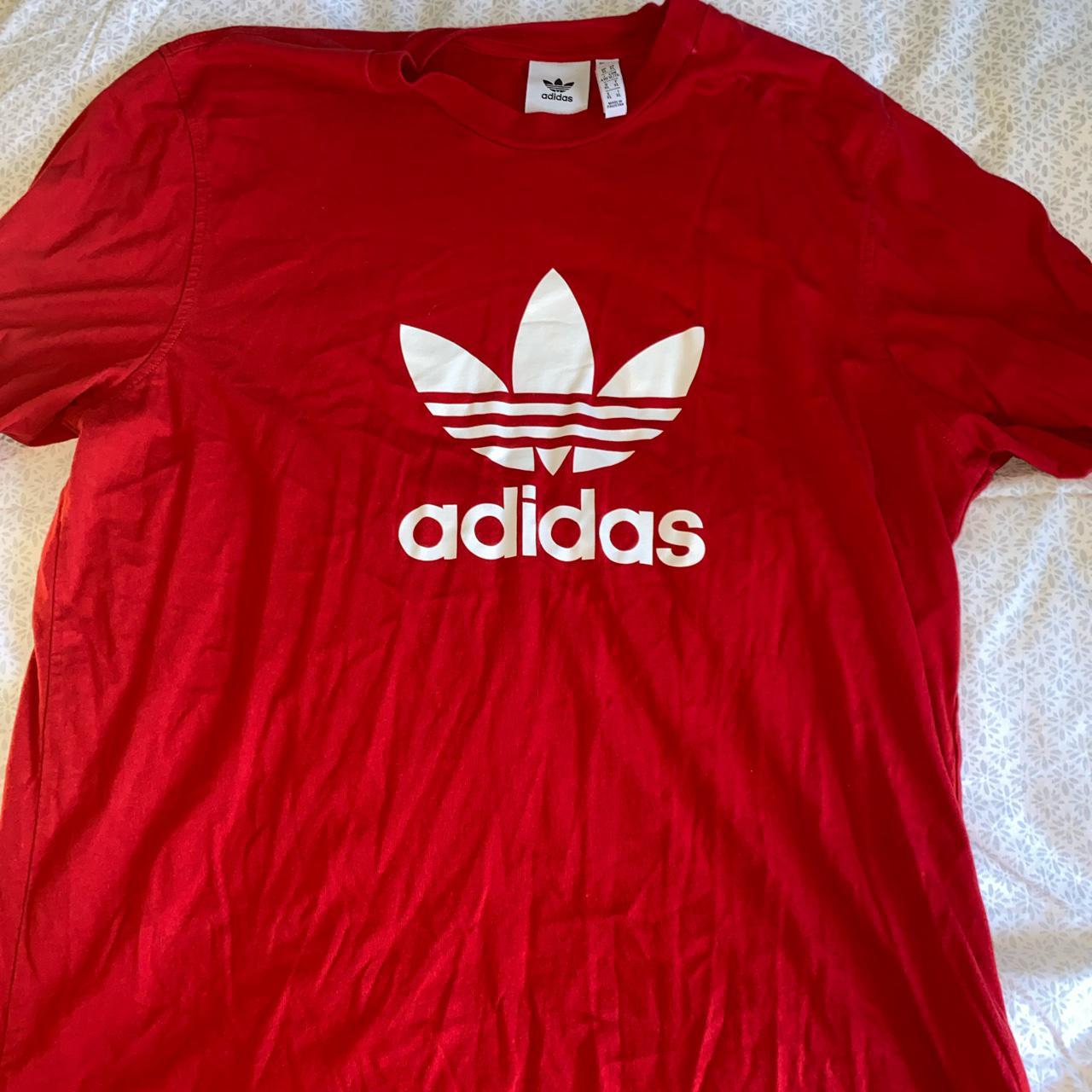 Adidas Men's Red T-shirt | Depop