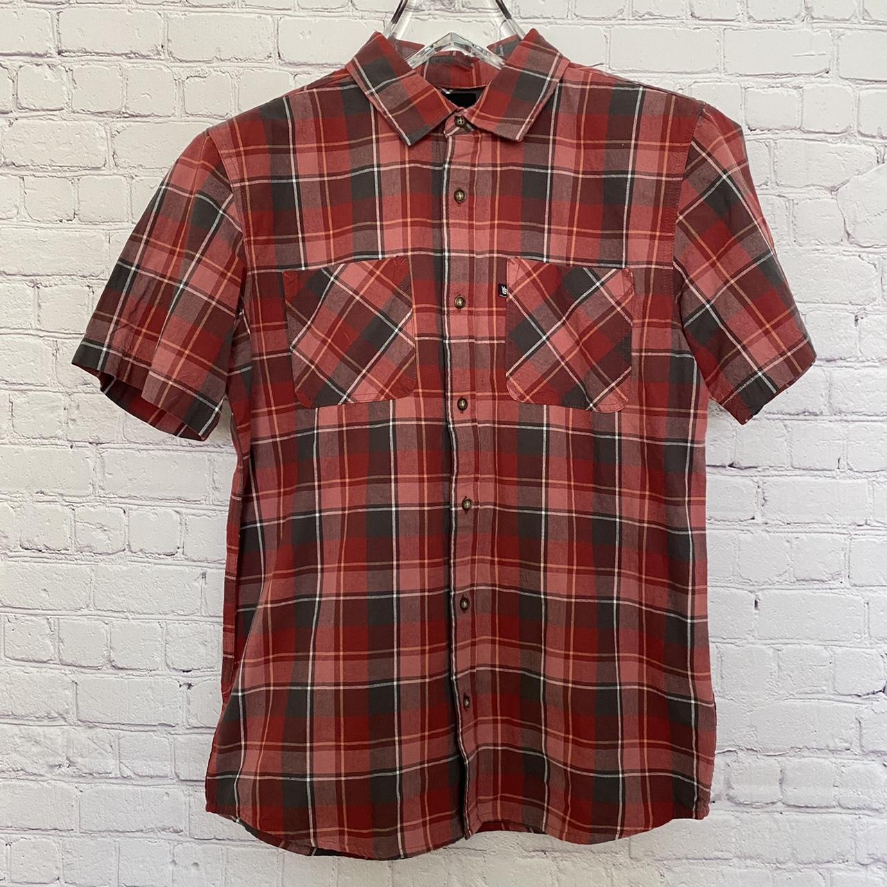 Junk Food Clothing Men's Red Plaid Cotton Short... Depop