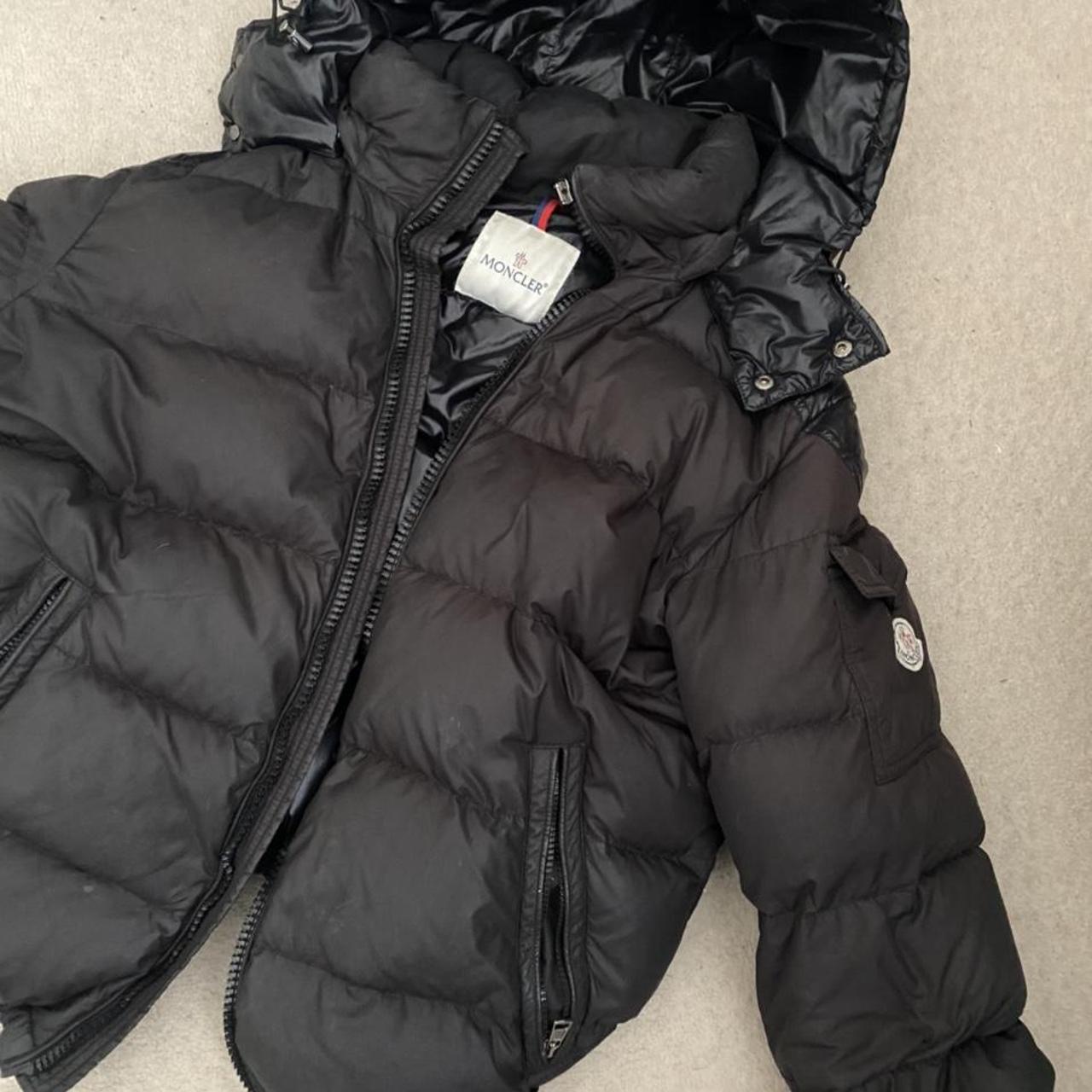Black medium genuine moncler winter coat, detachable... - Depop