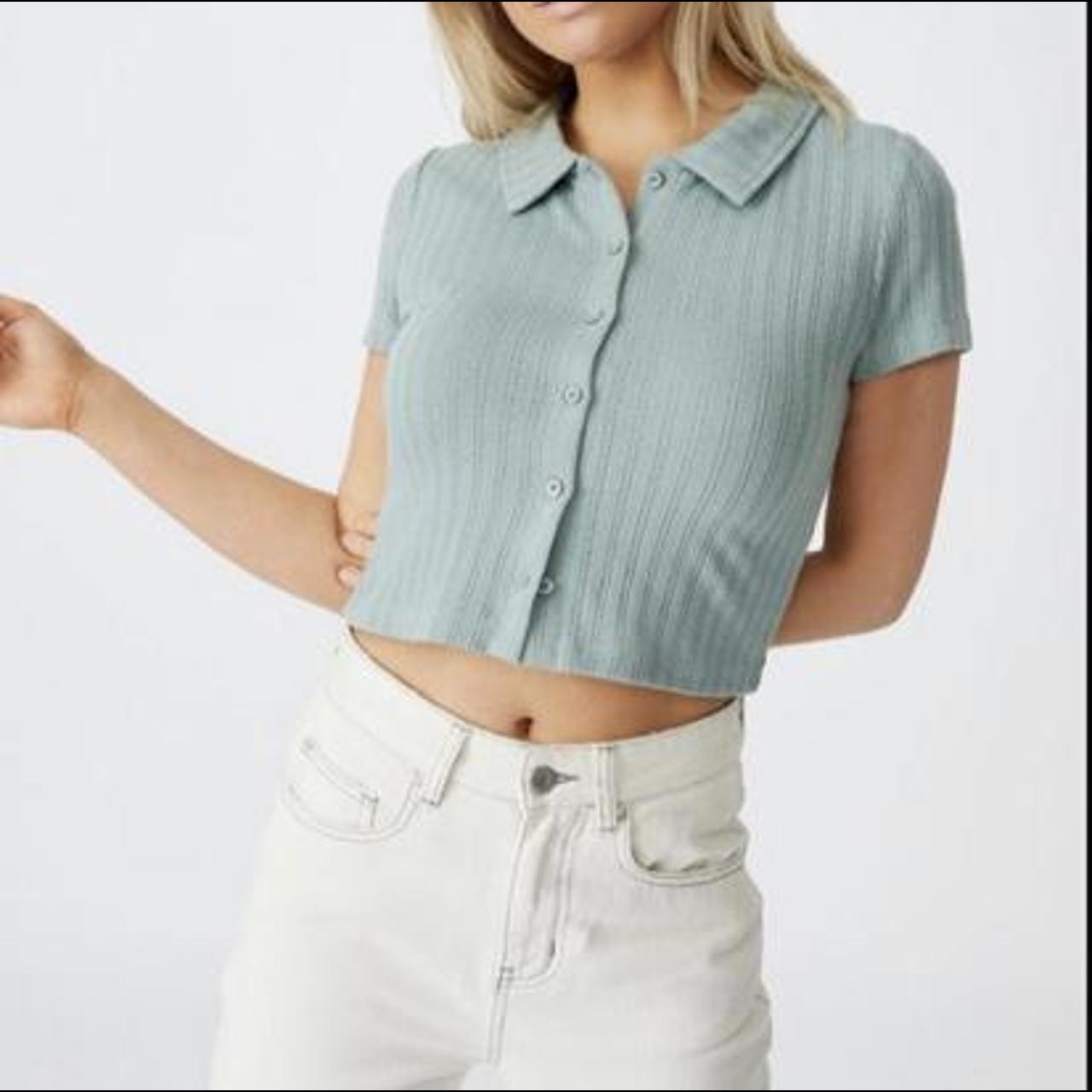 Cotton On Women's Green and Khaki Poloshirts Depop