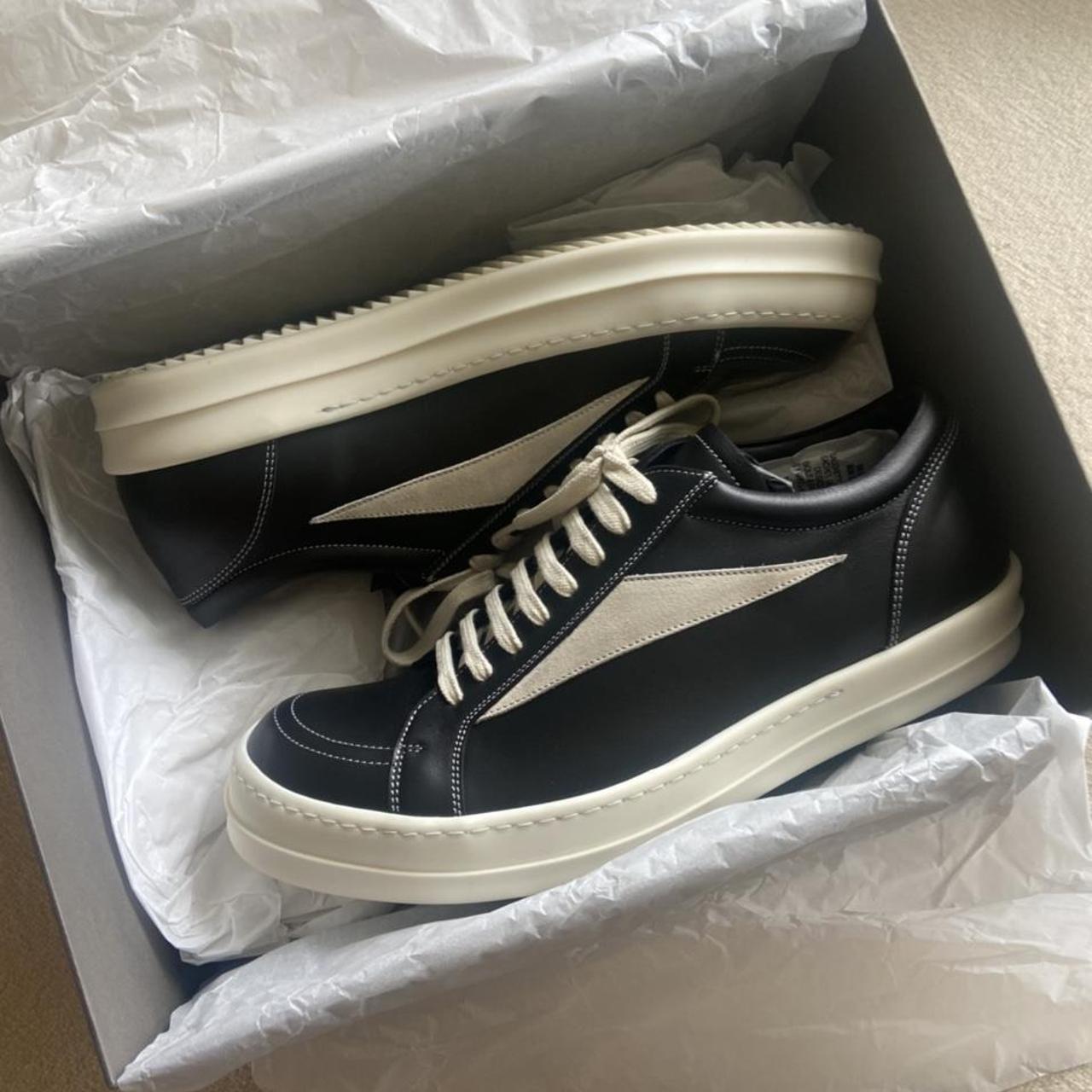 【RICK OWENS】Luxor Vintage leather sneakers ※送関込 Luxor Vintage leather sneakers in black - Rick Owens | Mytheresa