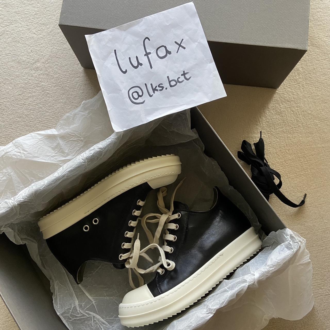 Rick Owens - SS19 BABEL LOWTOP RAMONES SNEAKER BLACK... - Depop